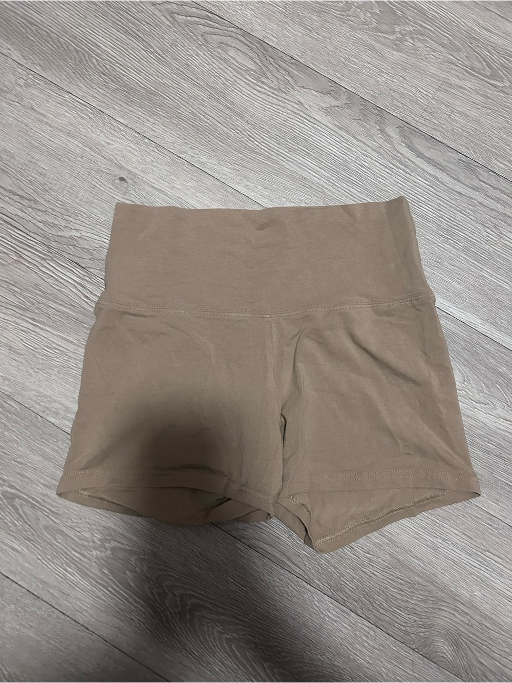 TNA Women's High-Rise Bike Shorts in Taupe